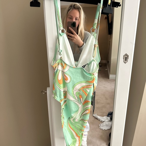 2/$20 tags pretty little thing, high leg, deep V one piece, bathing suit swim - Picture 4 of 4
